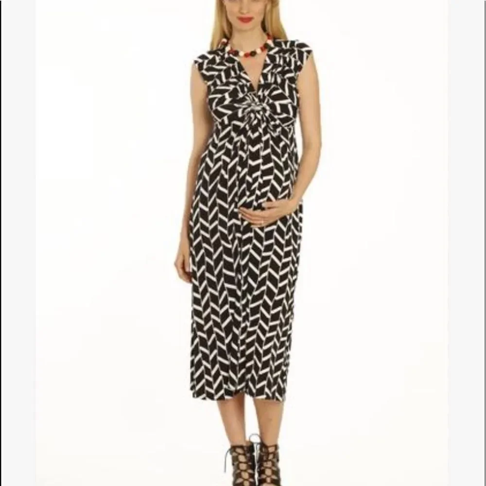 NWT Angel Maternity Knot Front Maxi Dress Retro Size Large